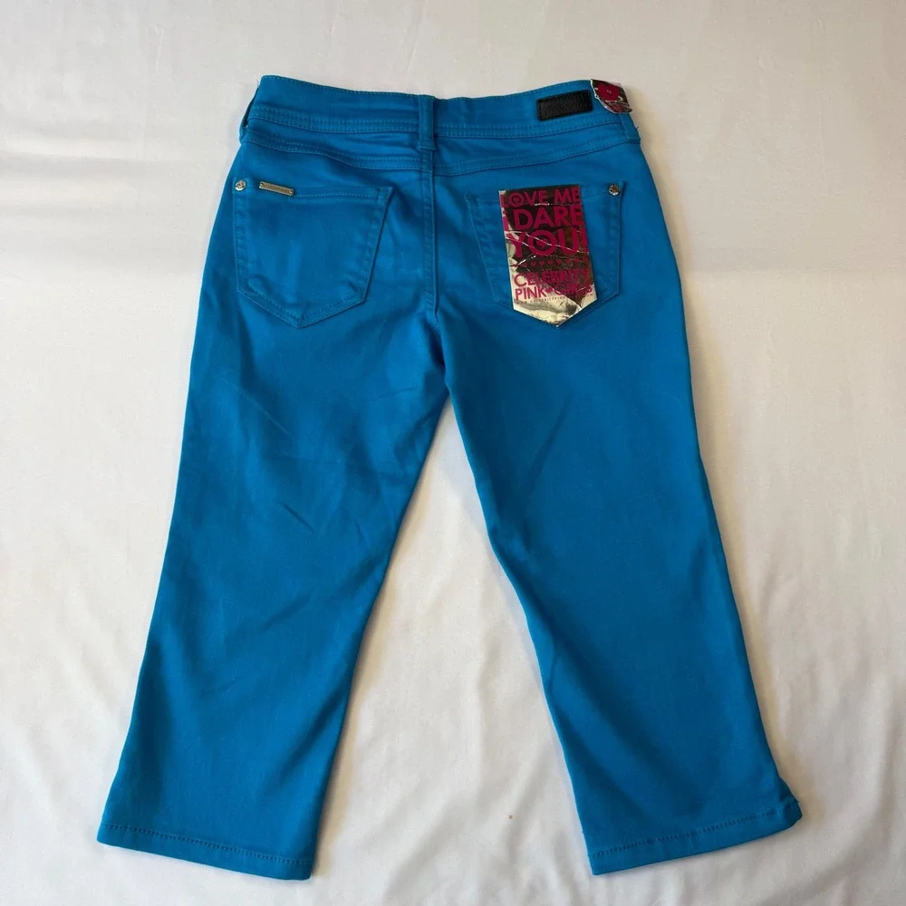 Celebrity Pink Girls Sky‎ Blue Cropped Pants Size 8 CK40055F57 Stretch Capris